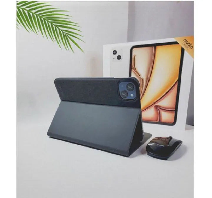 Modio M41 Tablet PC Silver, 10.1-Inch Display, 16GB RAM + 1TB ROM, Dual SIM, 8000mAh, Android 13, 13MP+8MP Camera, with Keyboard, Mouse & Stylus