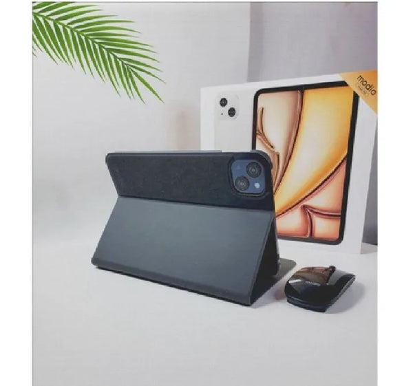 Modio M41 Tablet PC Silver, 10.1-Inch Display, 16GB RAM + 1TB ROM, Dual SIM, 8000mAh, Android 13, 13MP+8MP Camera, with Keyboard, Mouse & Stylus