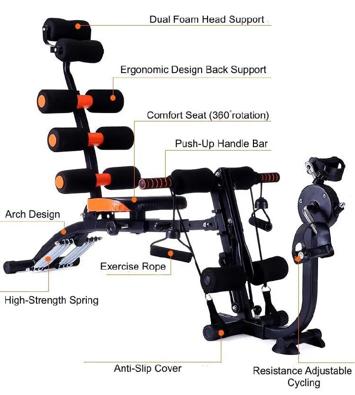 Six Pack Care ABS Fitness care Machine with pedals 22 in 1/ Seven Pack Unique Exercise Bench