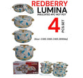 4-Pcs REDBERRY Lumina Plastic Hotpot Set [Sizes: 1500, 1800, 2400, 3000 Mls]