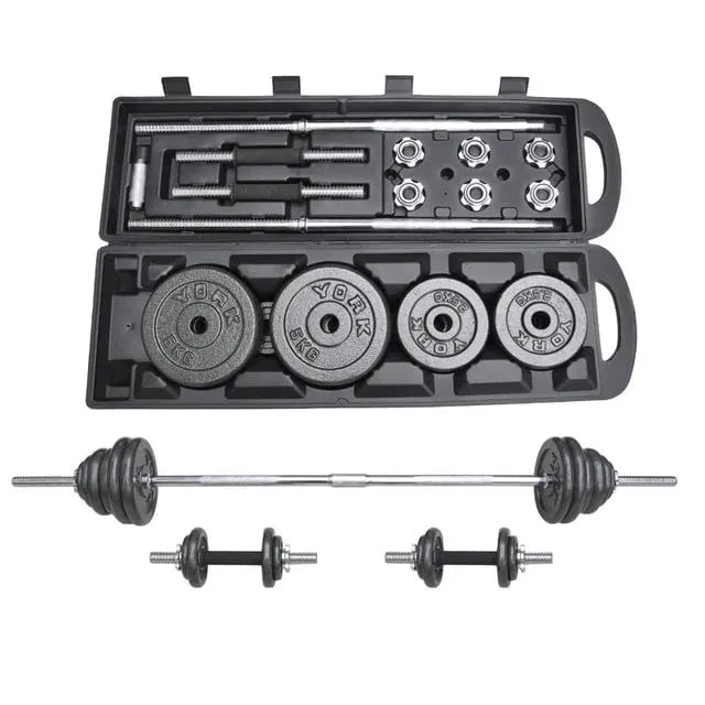 50KG Barbell & Dumbbell Set + Heavy-Duty Exercise Spinning Bike