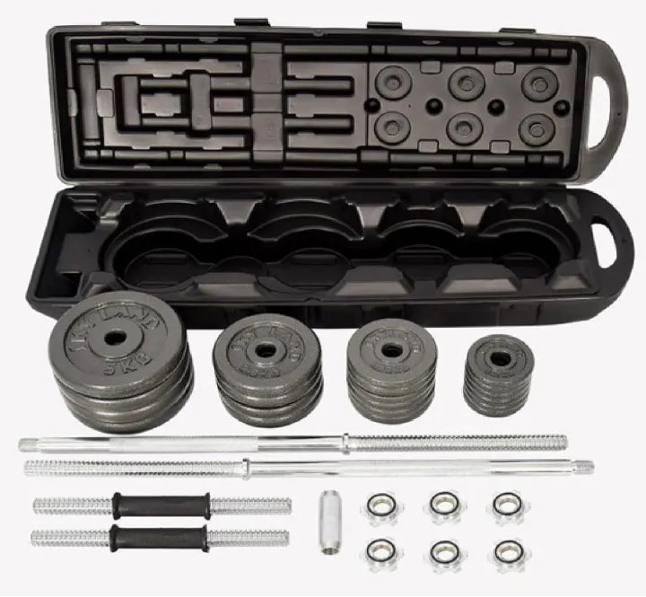 50KG Barbell & Dumbbell Set + Heavy-Duty Exercise Spinning Bike