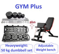 50KG Barbell & Dumbbell Set + Adjustable Weight Bench – Full Body Home Gym Workout