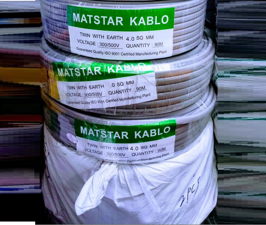 Matstar Twin With Earth Electrical Wire 90Mtrs Roll Size 4.0 MM