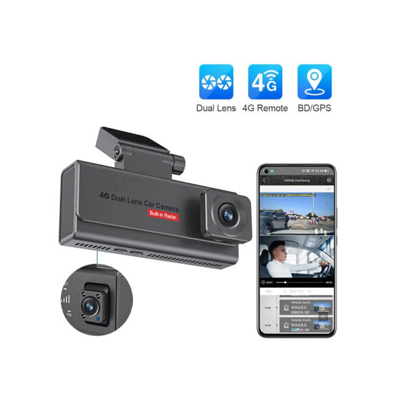 Dash Cam Front and Rear 4K+1080P, Free 64GB Card, Built-in Wi-Fi