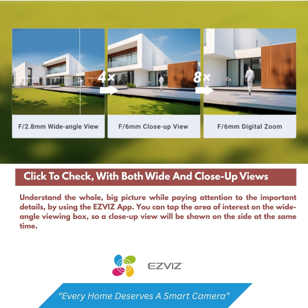 Dual Lens, Pan & Tilt Wi-Fi Camera with 360° Panoramic Coverage & Color Night Vision