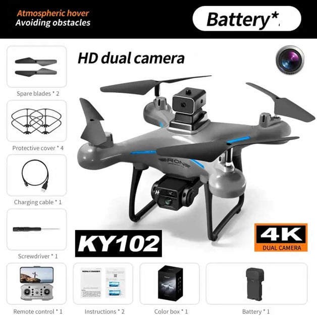 Mini RC Drone, Portable Quadcopter With 4K HD Dual Camera, 360 Degree Flips, Gesture Photography, Intelligent 4 Way Obstacle Avoidance